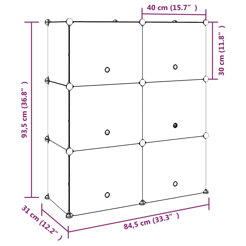 Schoenenrek 94x37x125 cm polypropeen