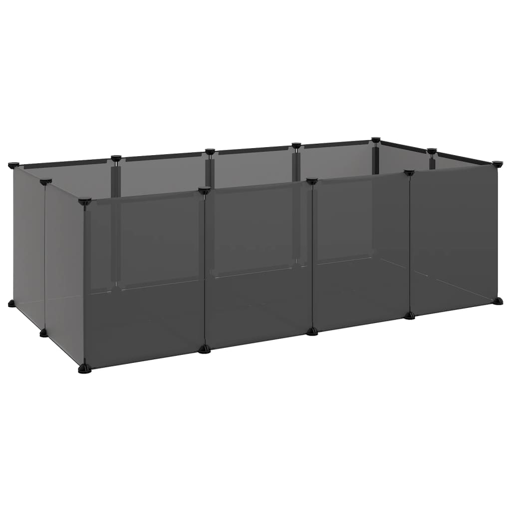 Dierenhok klein 144x74x46,5 cm polypropeen en staal transparant