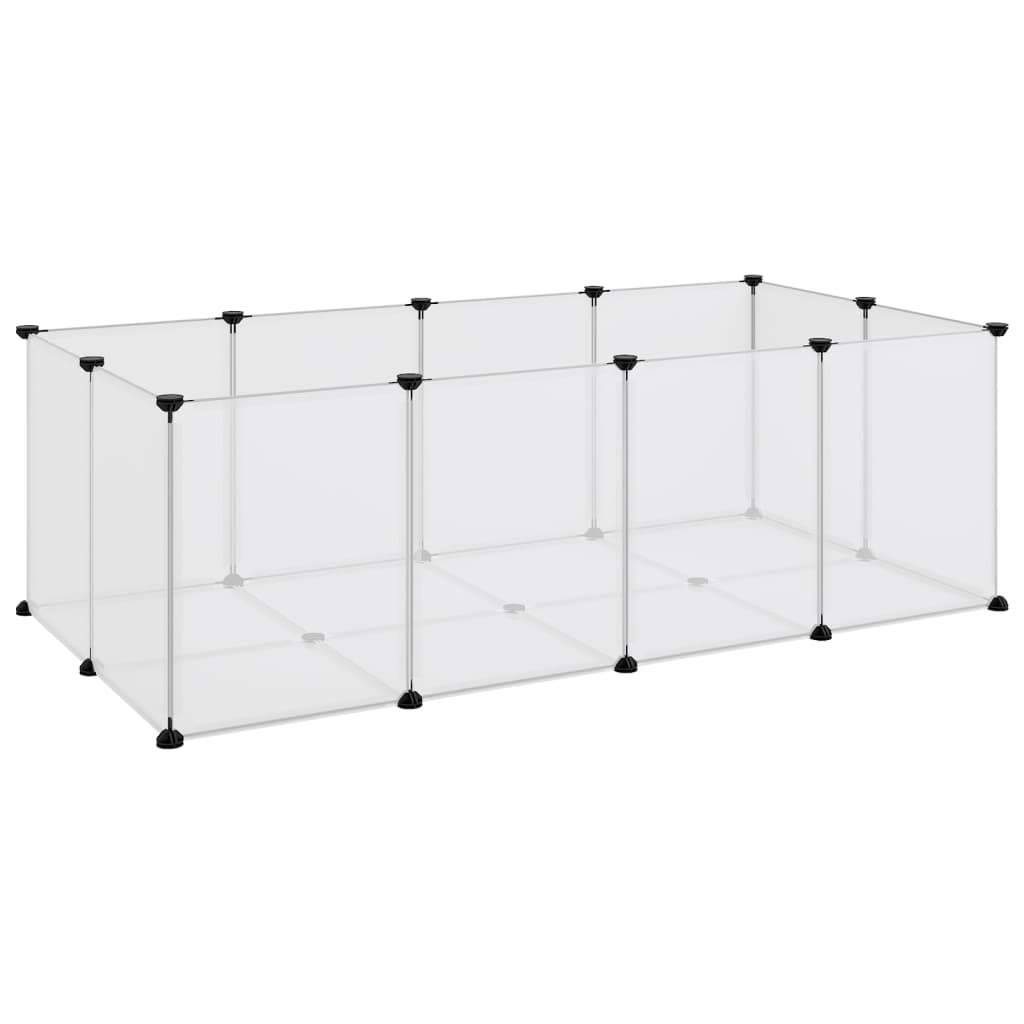 Dierenhok klein 144x74x46,5 cm polypropeen en staal transparant