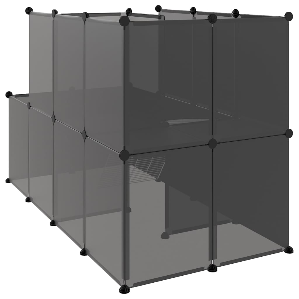 Dierenhok klein 142x74x93 cm polypropeen en staal transparant