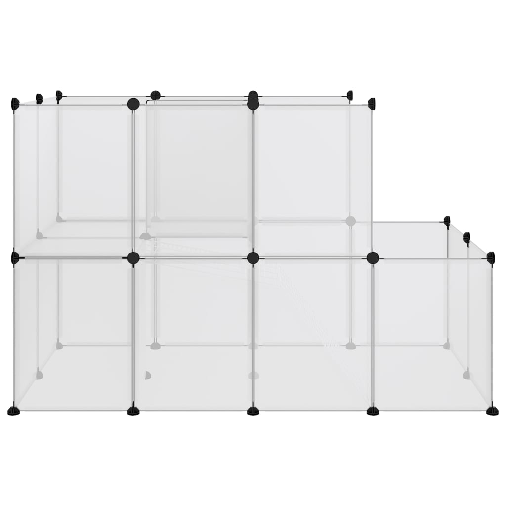 Dierenhok klein 142x74x93 cm polypropeen en staal transparant