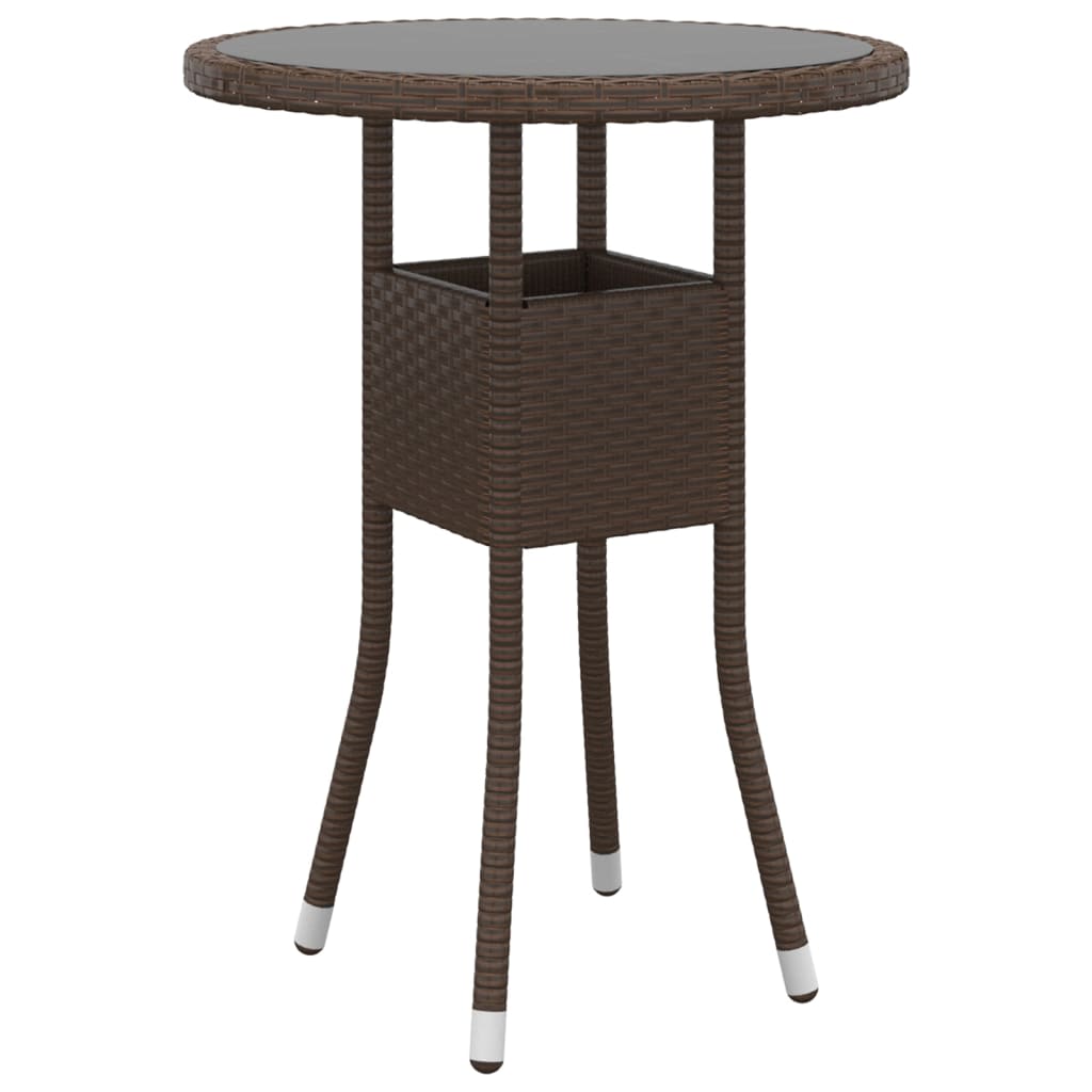 5-delige Bistroset poly rattan gehard glas