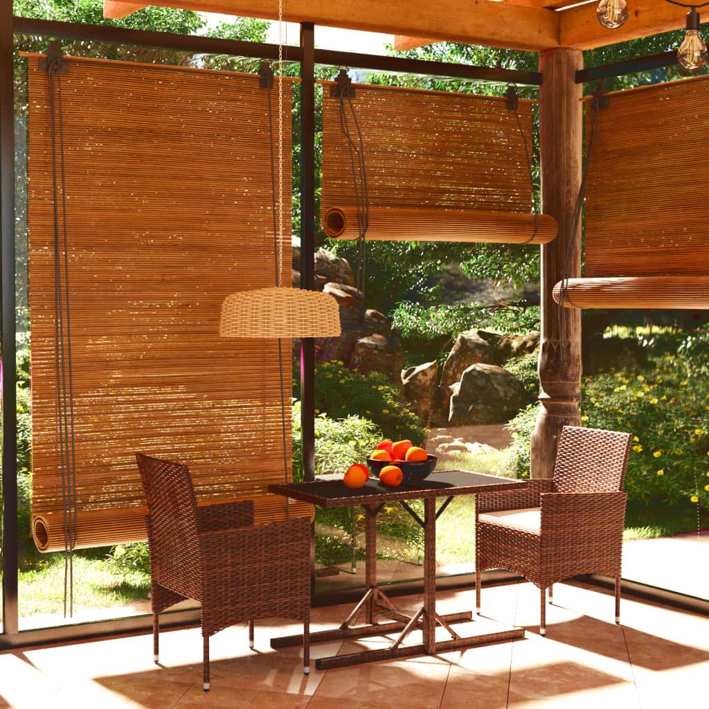 3-delige Tuinset poly rattan en gehard glas