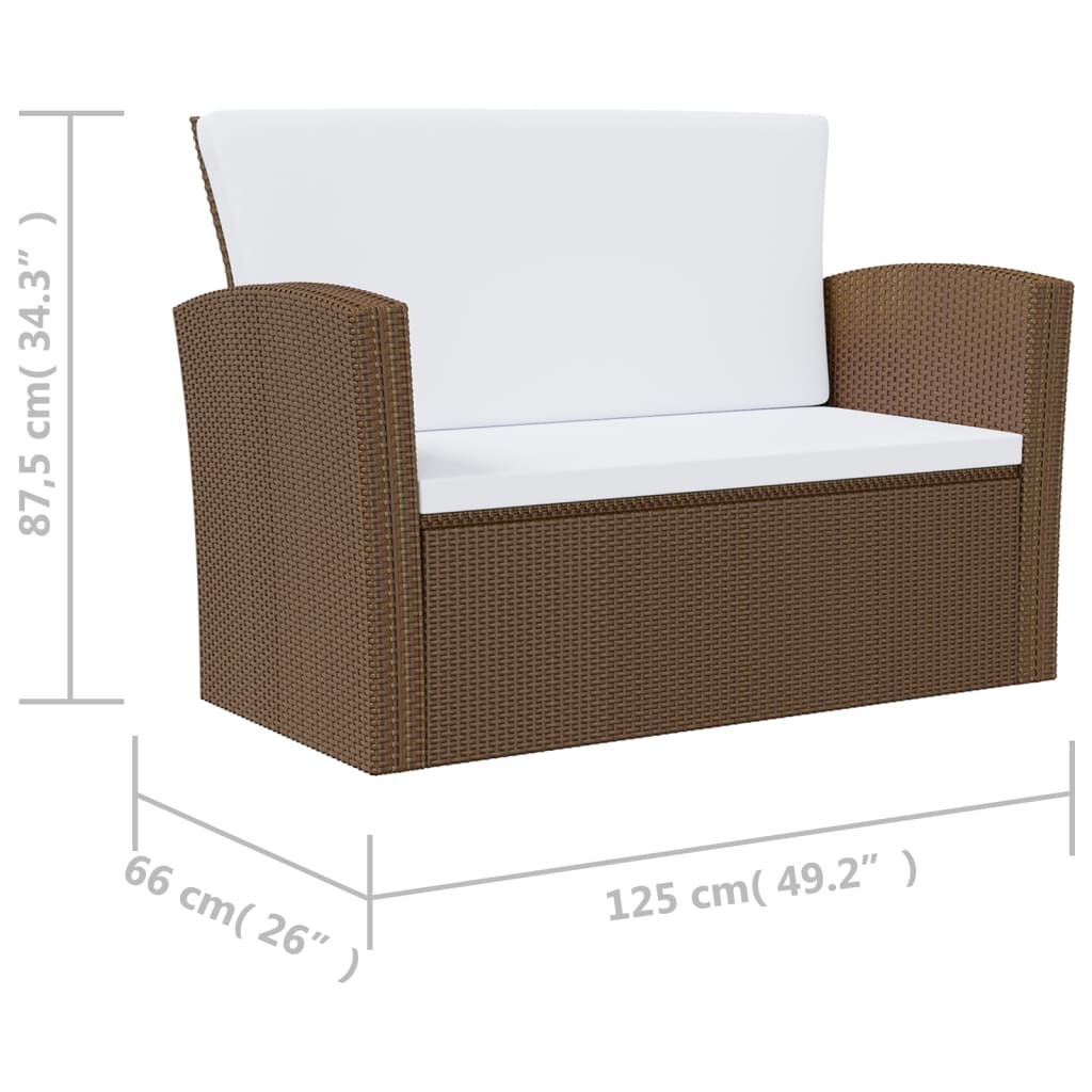 16-delige Loungeset met kussens poly rattan