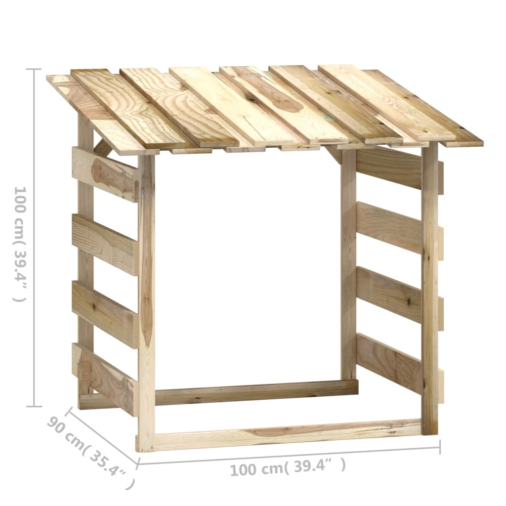 Pergola met dak 100x90x200 cm geïmpregneerd grenenhout