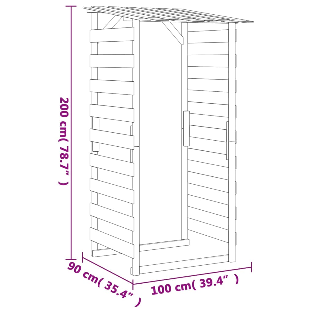 Pergola met dak 100x90x200 cm geïmpregneerd grenenhout