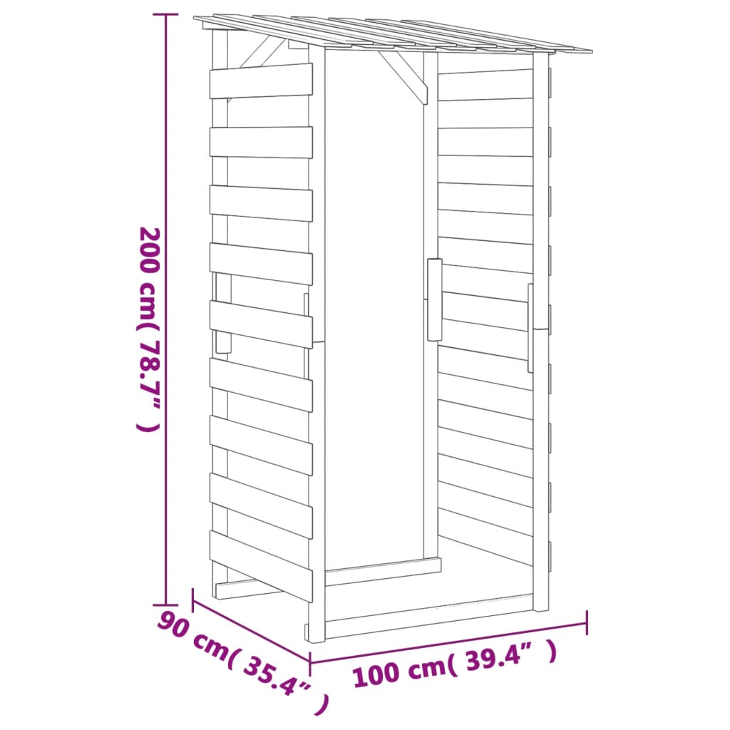 Pergola met dak 100x90x200 cm geïmpregneerd grenenhout