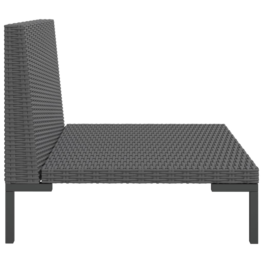 Tuinbanken 3 st met kussens halfrond poly rattan