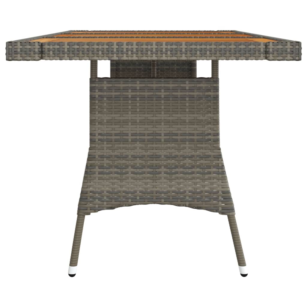 Tuintafel 130x70x72 cm poly rattan en massief acaciahout