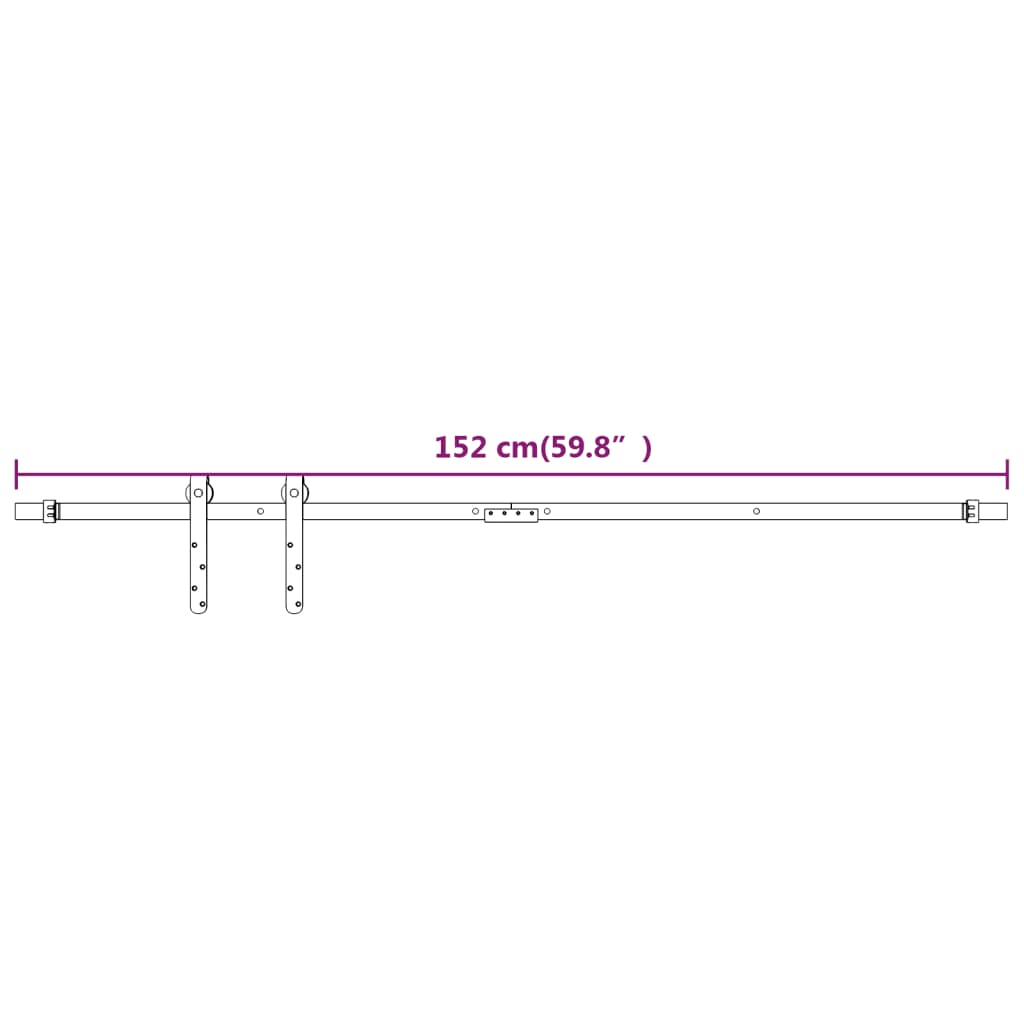 Ophangset voor minischuifdeur 200 cm koolstofstaal