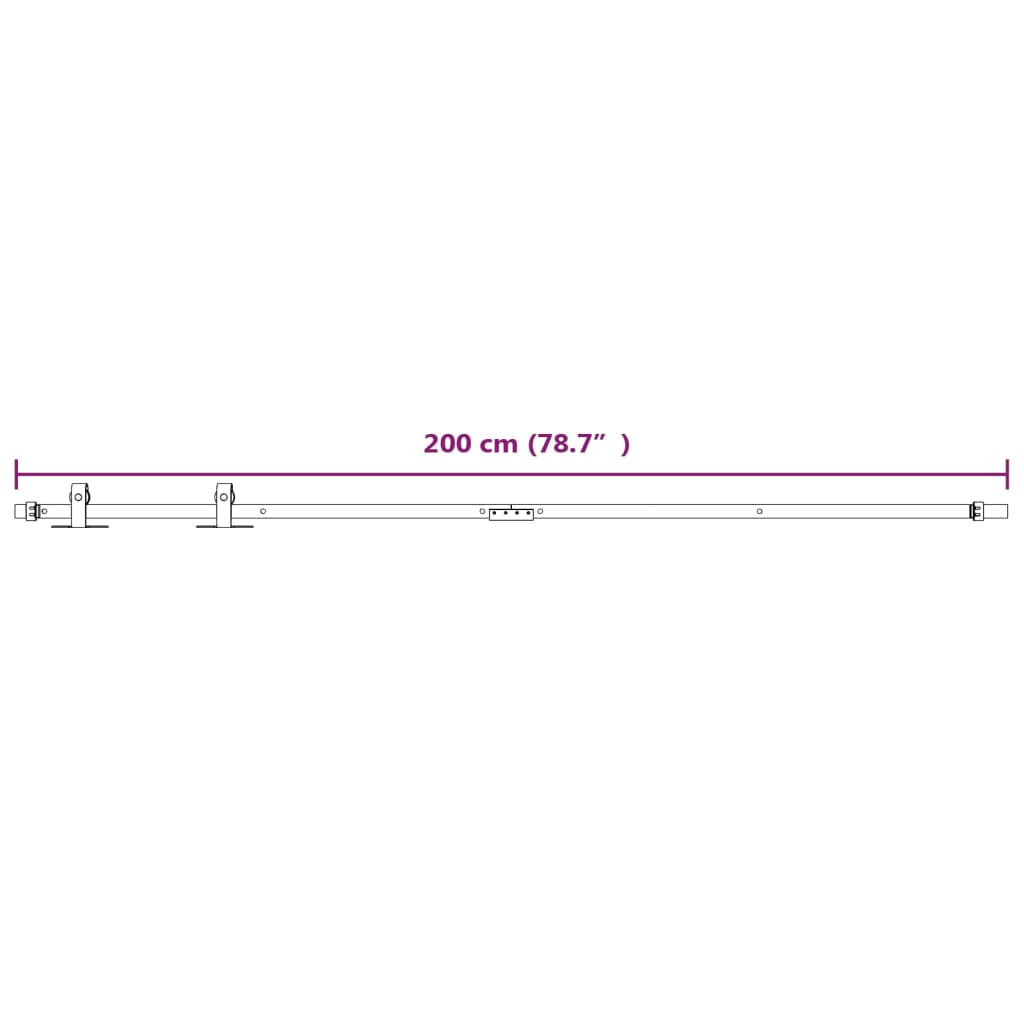 Ophangset voor minischuifdeur 122 cm koolstofstaal