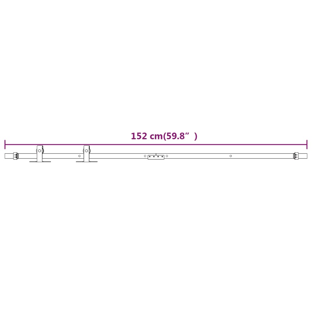 Ophangset voor minischuifdeur 122 cm koolstofstaal