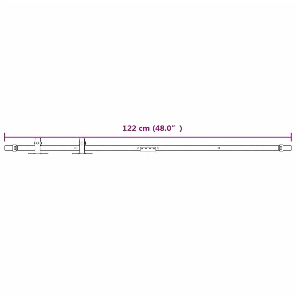 Ophangset voor minischuifdeur 122 cm koolstofstaal