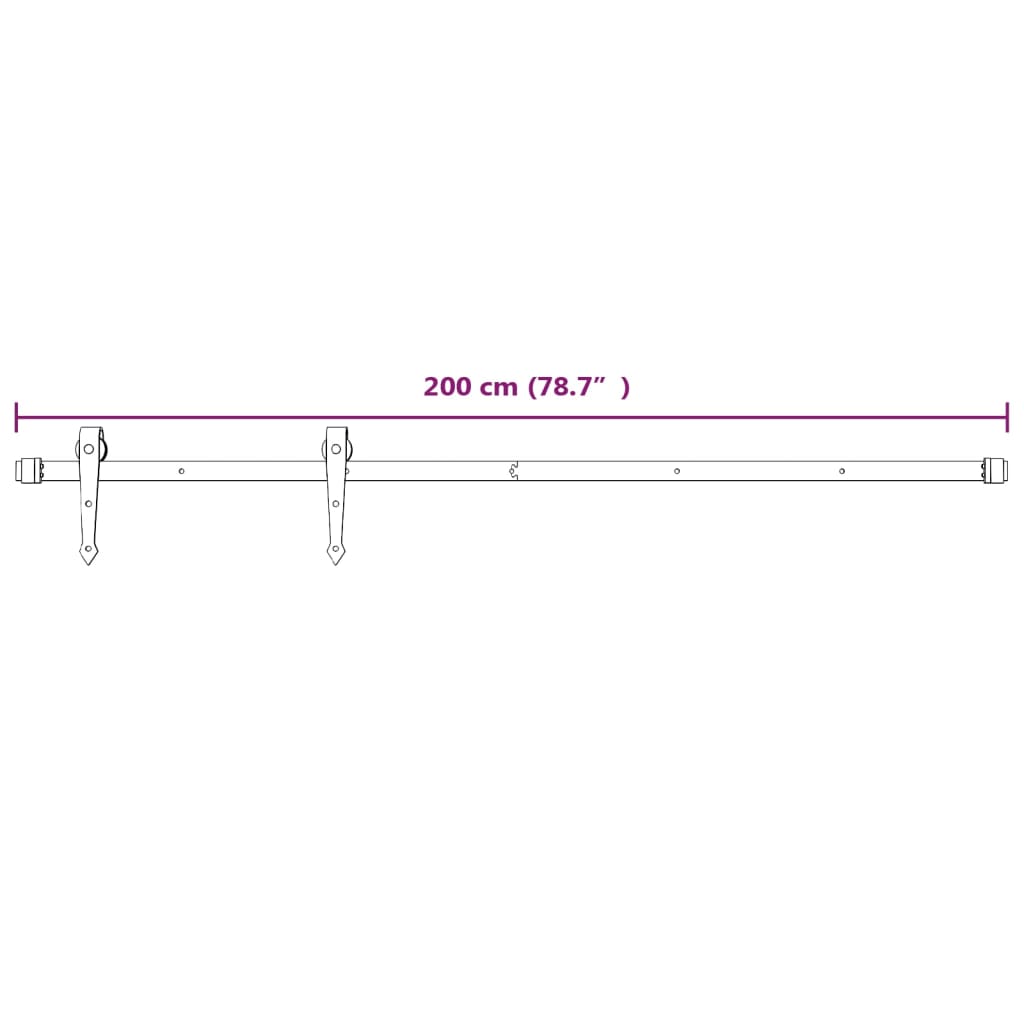 Hardwaresets voor schuifdeuren 2 st 200 cm staal