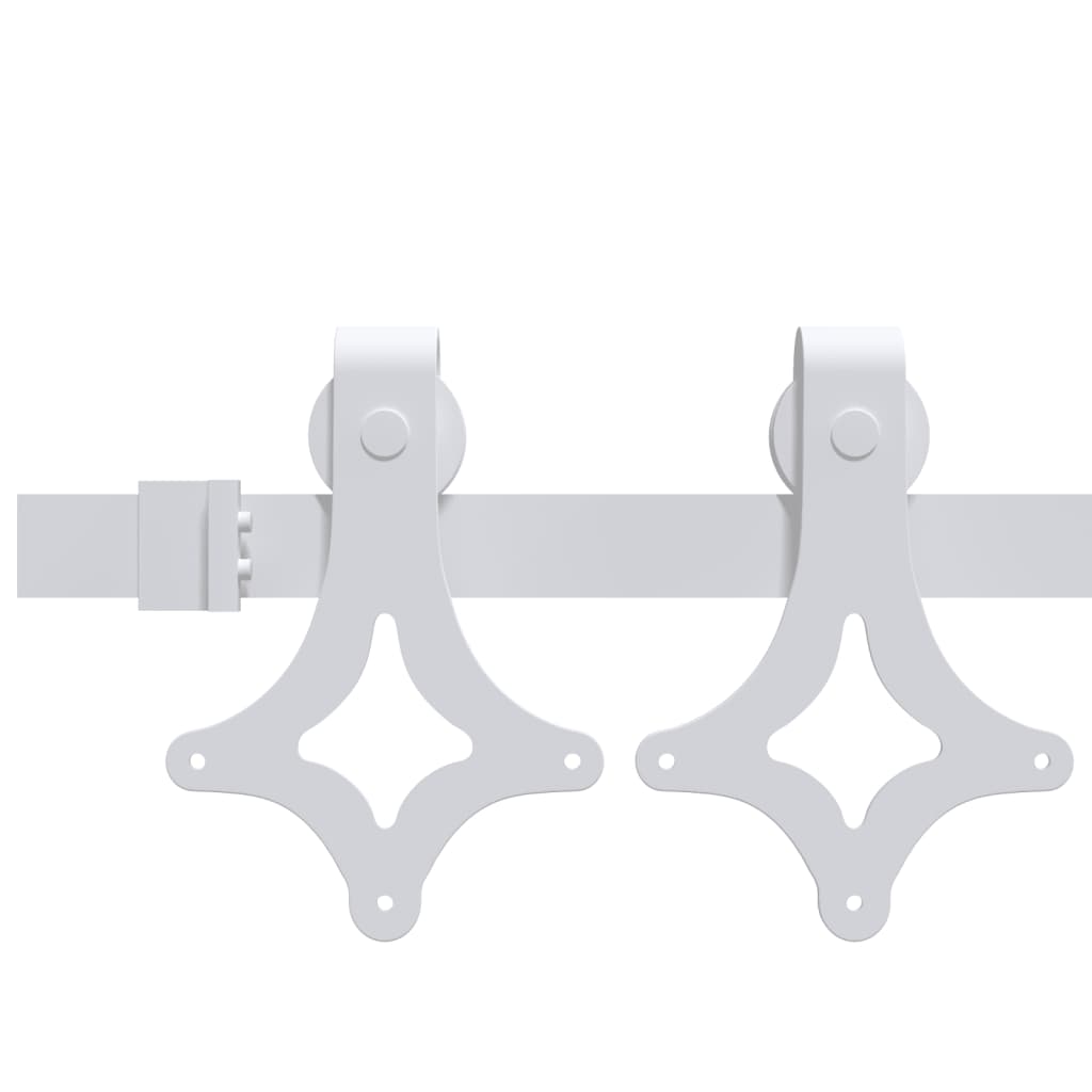 Hardwaresets voor schuifdeuren 2 st 200 cm staal zwart