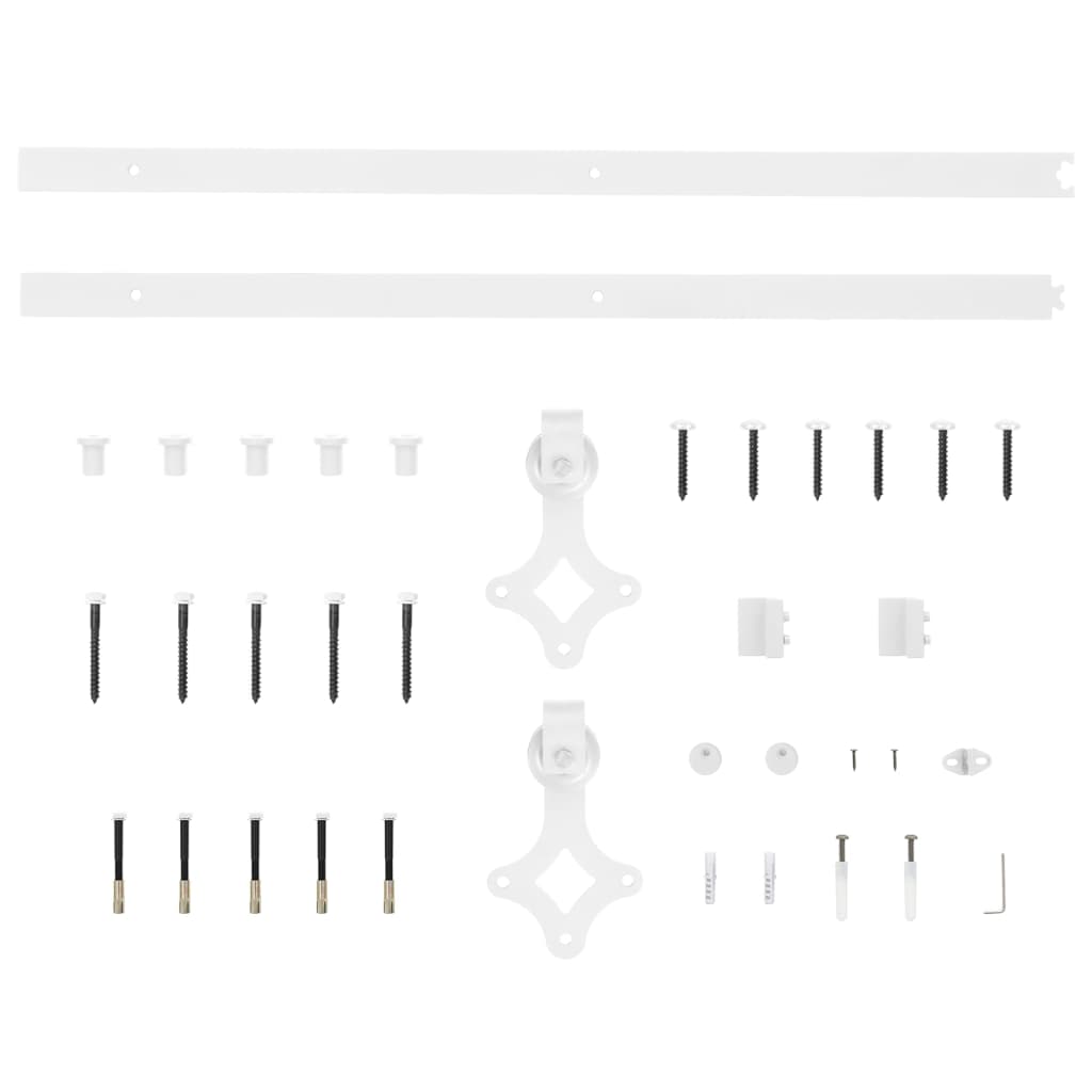 Hardwaresets voor schuifdeuren 2 st 200 cm staal zwart