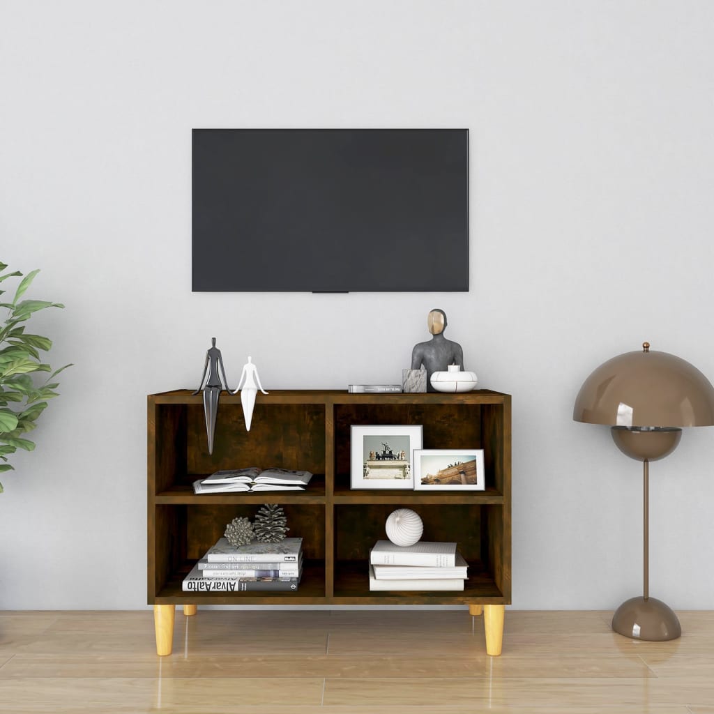 Tv-meubel met houten poten 69,5x30x50 cm sonoma eikenkleurig