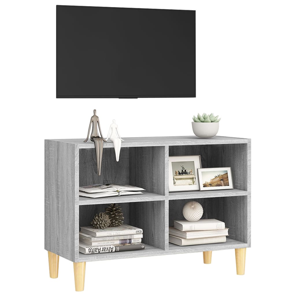 Tv-meubel met houten poten 69,5x30x50 cm sonoma eikenkleurig