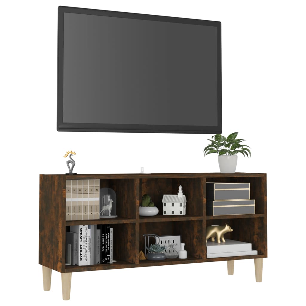 Tv-meubel met houten poten 69,5x30x50 cm