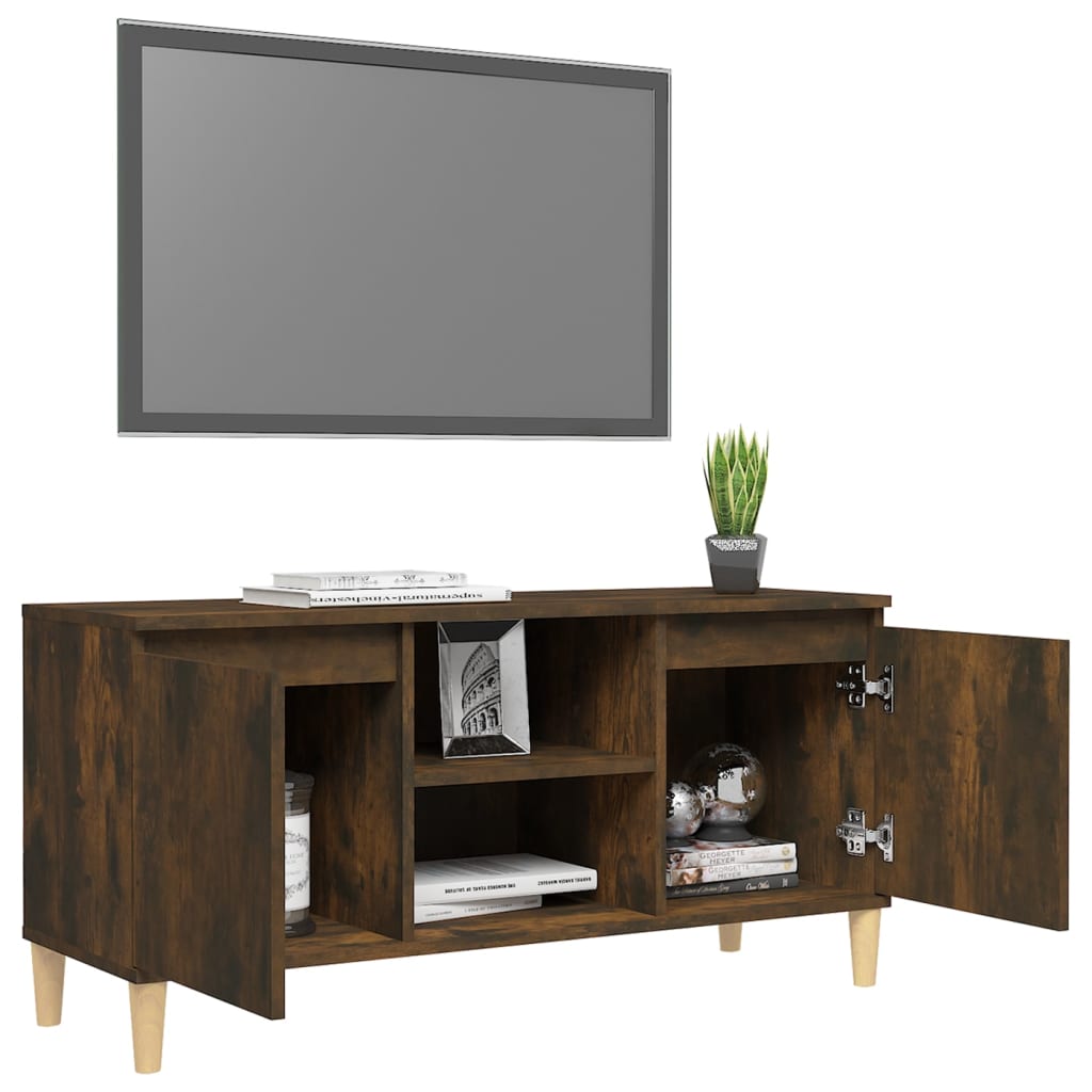 Tv-meubel met houten poten 103,5x35x50 cm eikenkleurig