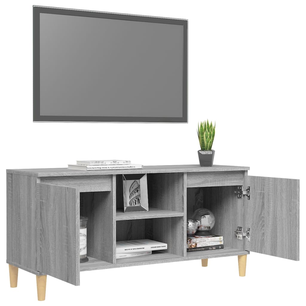 Tv-meubel met houten poten 103,5x35x50 cm eikenkleurig