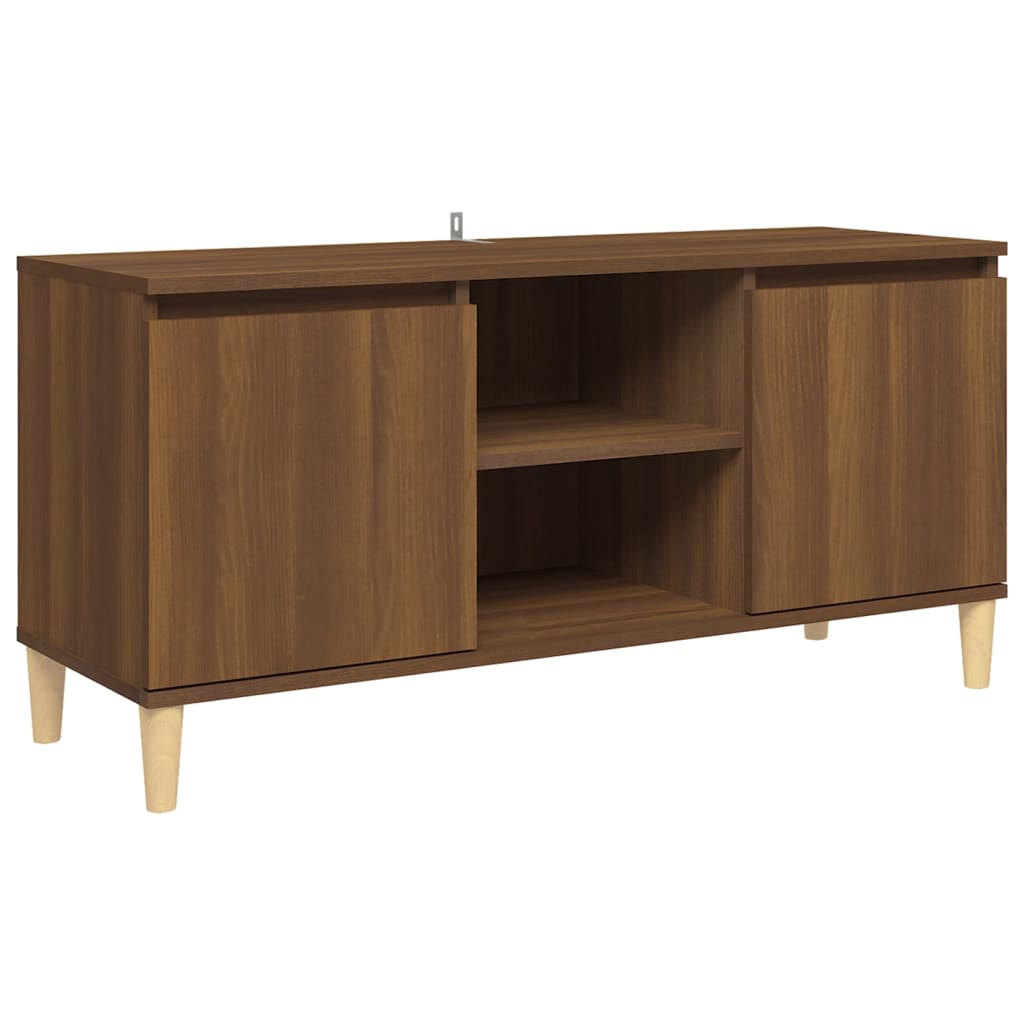 Tv-meubel met houten poten 103,5x35x50 cm eikenkleurig