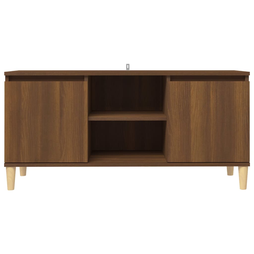 Tv-meubel met houten poten 103,5x35x50 cm eikenkleurig