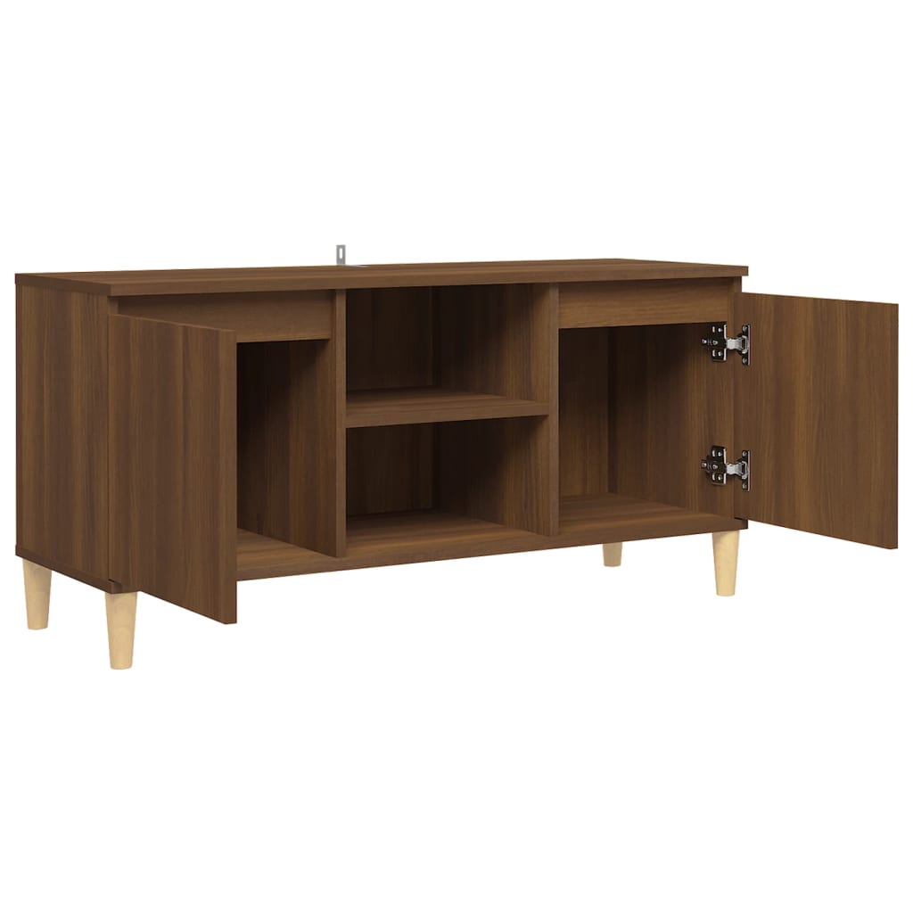 Tv-meubel met houten poten 103,5x35x50 cm eikenkleurig