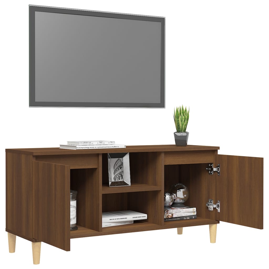 Tv-meubel met houten poten 103,5x35x50 cm eikenkleurig