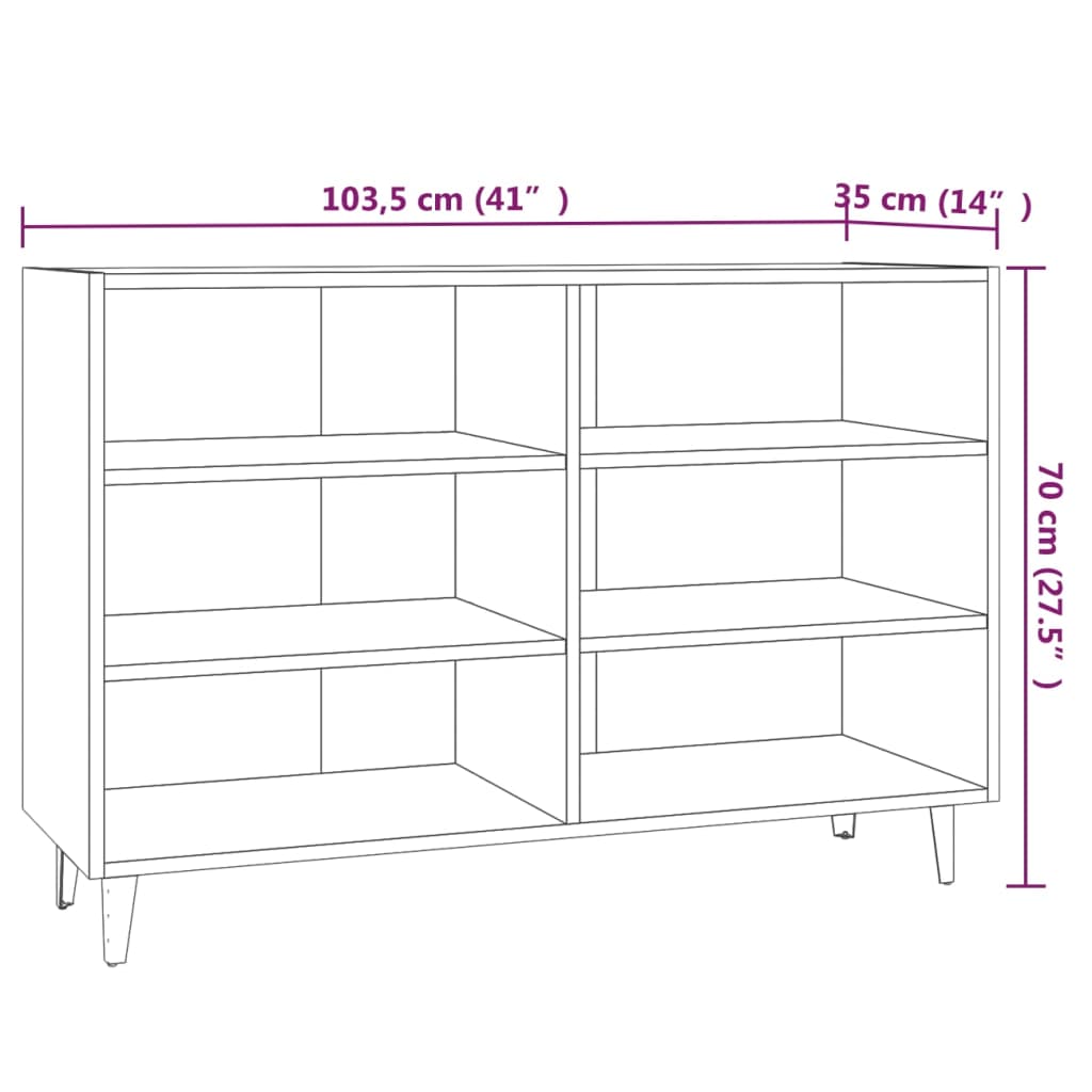 Dressoir 103,5x35x70 cm bewerkt hout