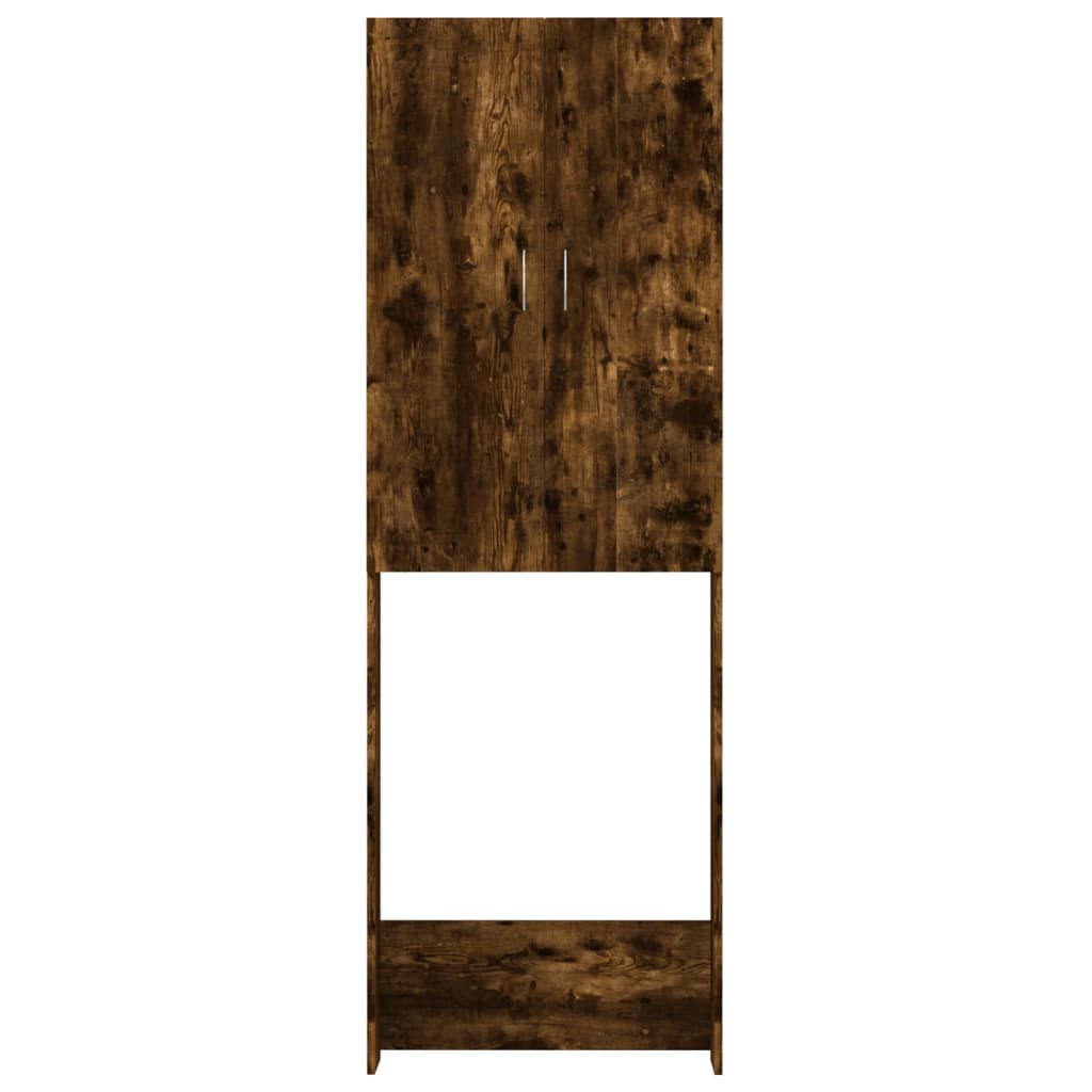 Wasmachinekast 64x25,5x190 cm oud houtkleurig