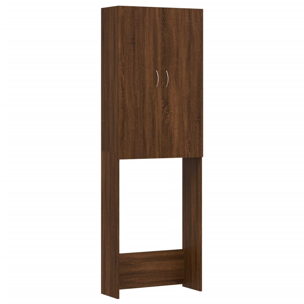 Wasmachinekast 64x25,5x190 cm oud houtkleurig