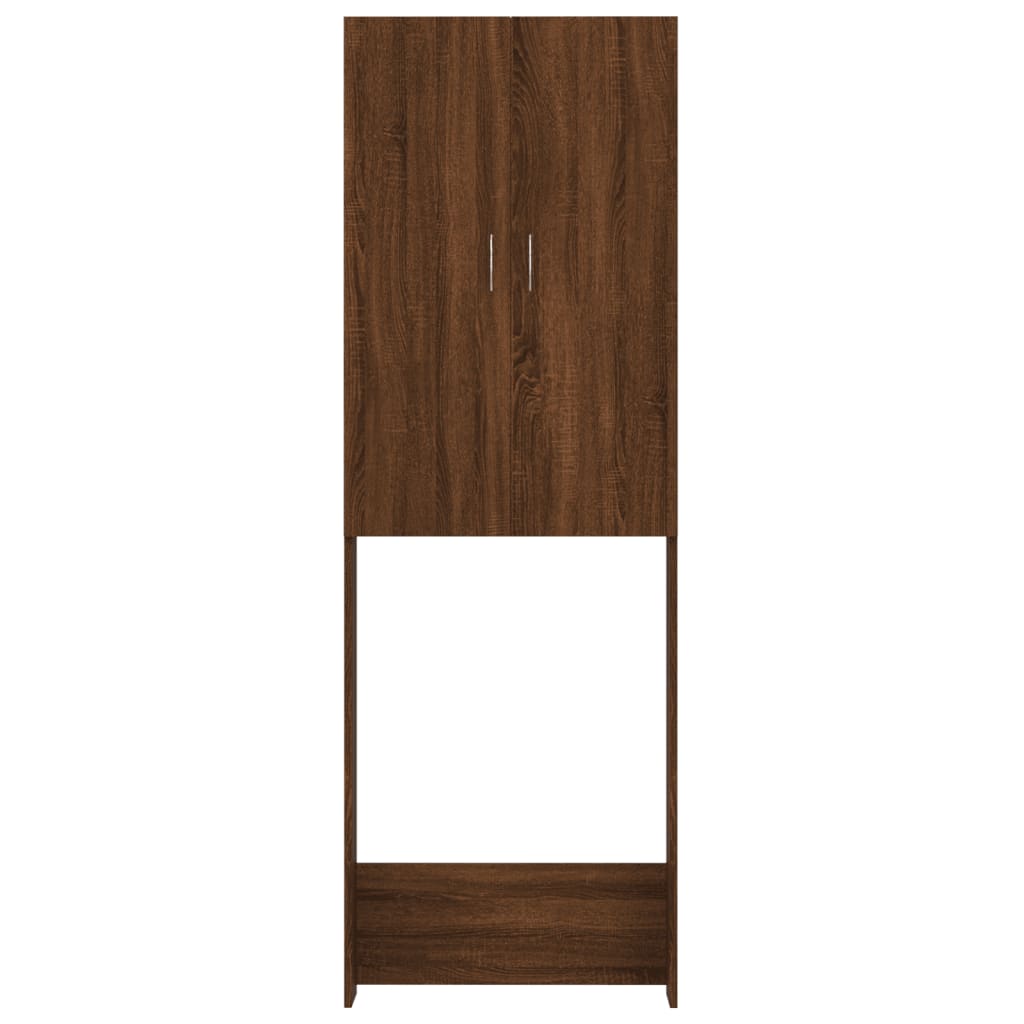 Wasmachinekast 64x25,5x190 cm oud houtkleurig