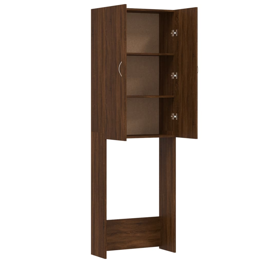 Wasmachinekast 64x25,5x190 cm oud houtkleurig