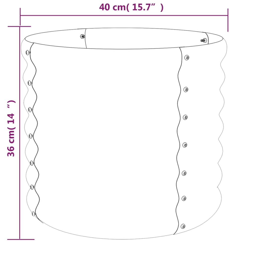 Plantenbak 40x40x68 cm gepoedercoat staal