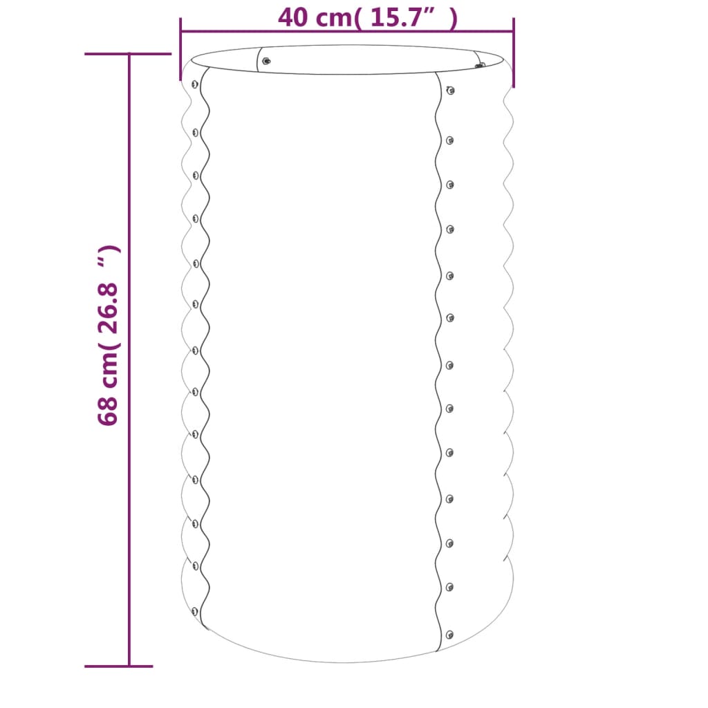 Plantenbak 40x40x36 cm gepoedercoat staal