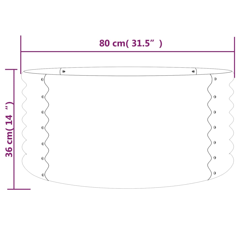 Plantenbak 40x40x36 cm gepoedercoat staal