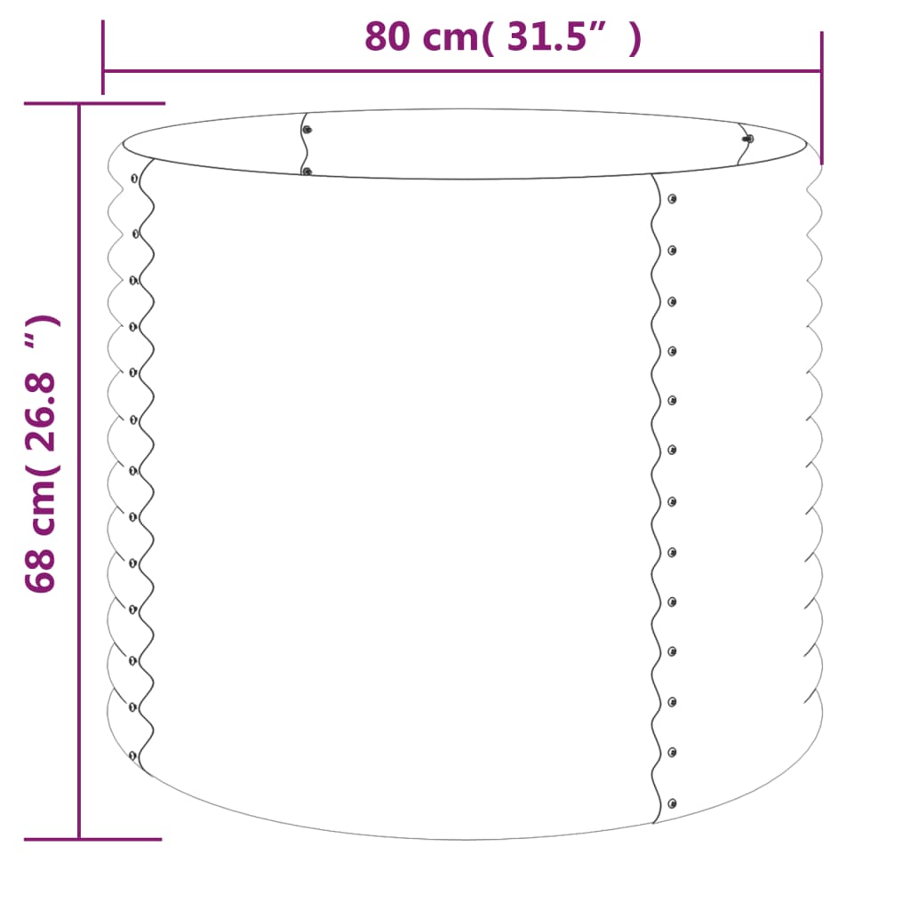 Plantenbak 40x40x68 cm gepoedercoat staal