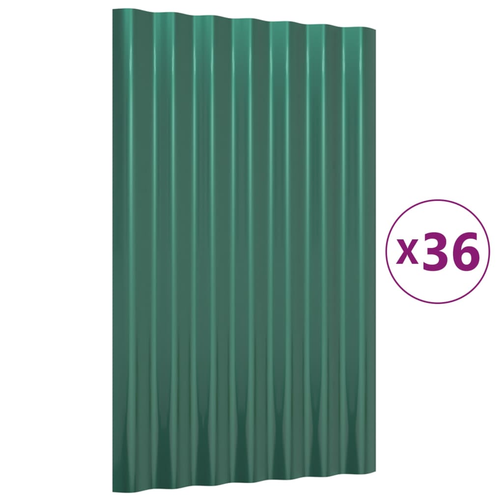 Dakpanelen 36 st 80x36 cm gepoedercoat staal