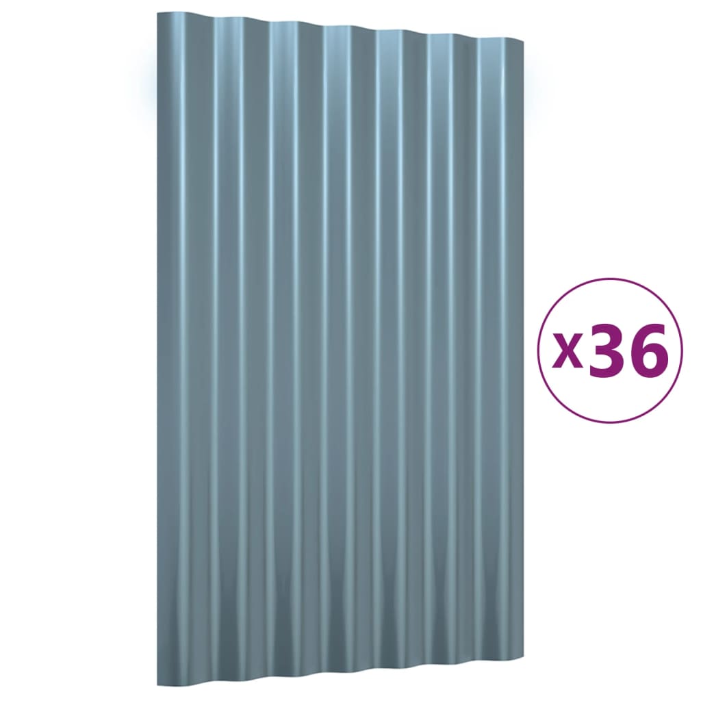 Dakpanelen 36 st 80x36 cm gepoedercoat staal