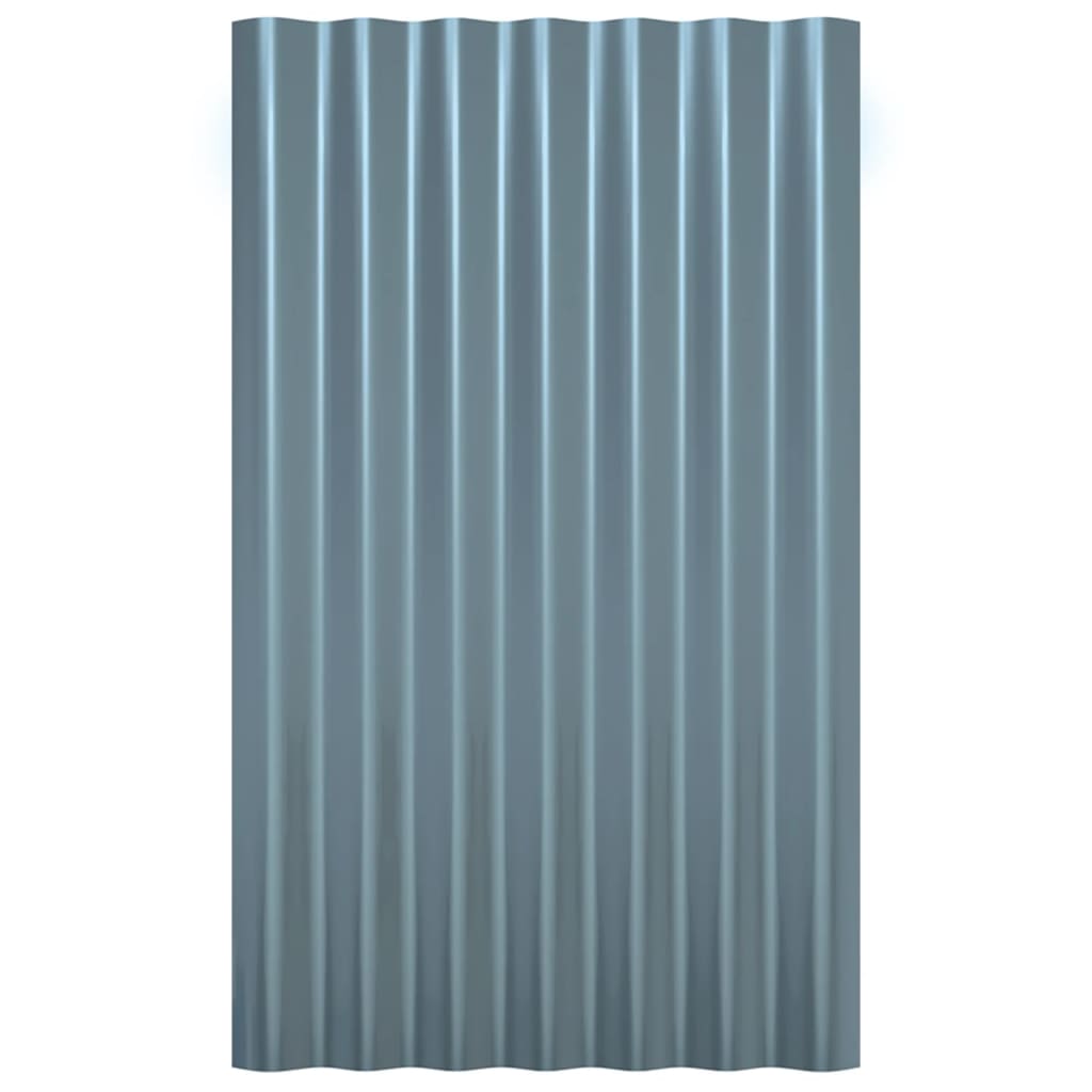 Dakpanelen 36 st 60x36 cm gepoedercoat staal zilverkleurig