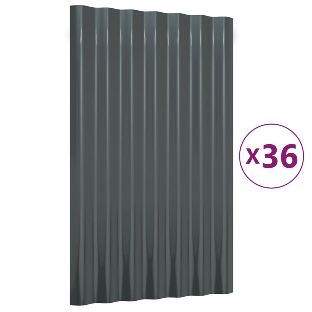 Dakpanelen 36 st 80x36 cm gepoedercoat staal