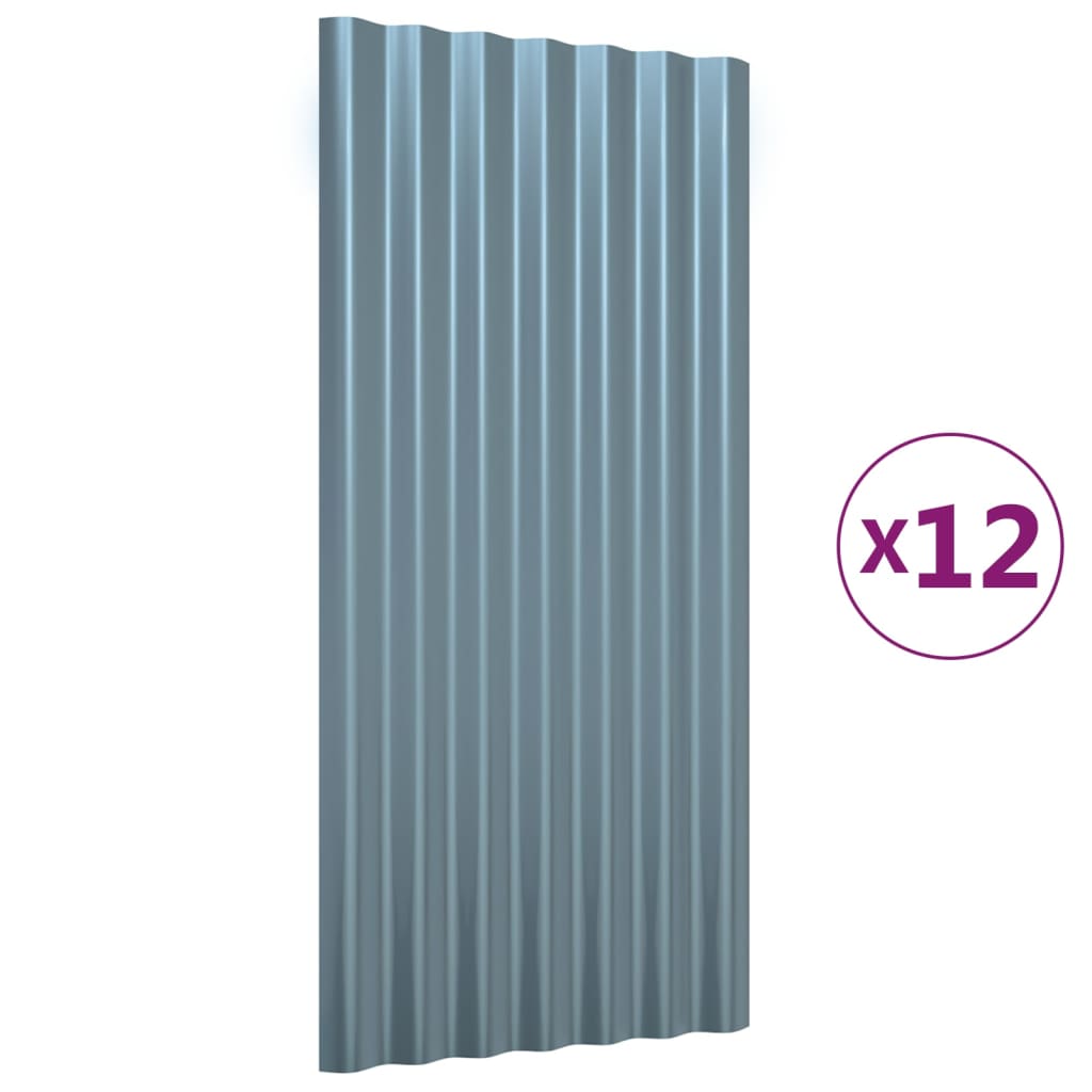 Dakpanelen 36 st 60x36 cm gepoedercoat staal zilverkleurig