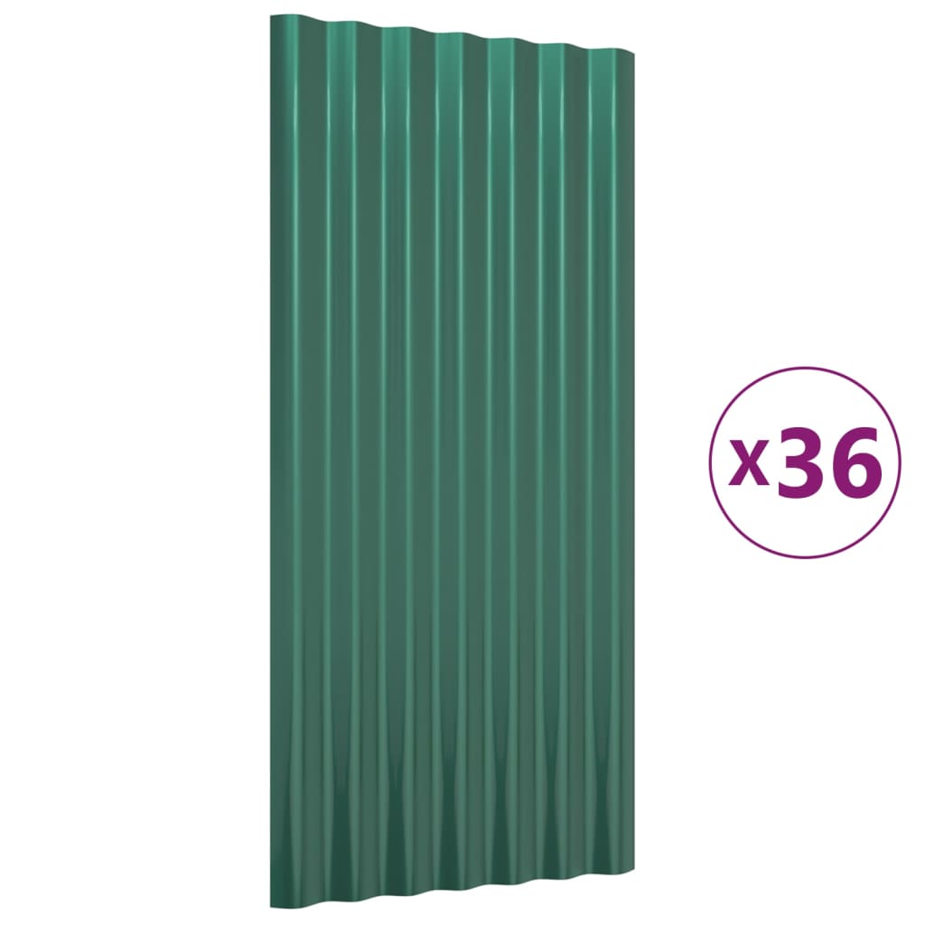 Dakpanelen 36 st 80x36 cm gepoedercoat staal