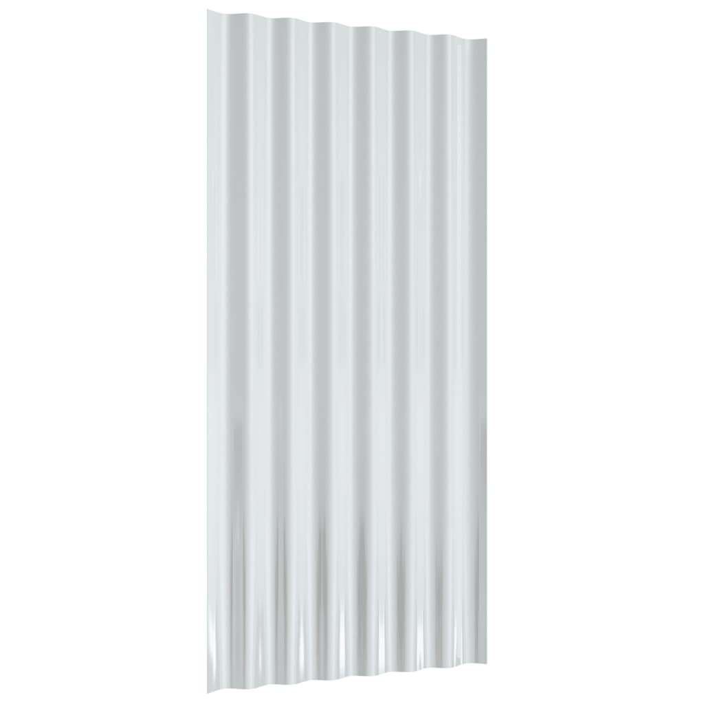 Dakpanelen 36 st 60x36 cm gepoedercoat staal zilverkleurig