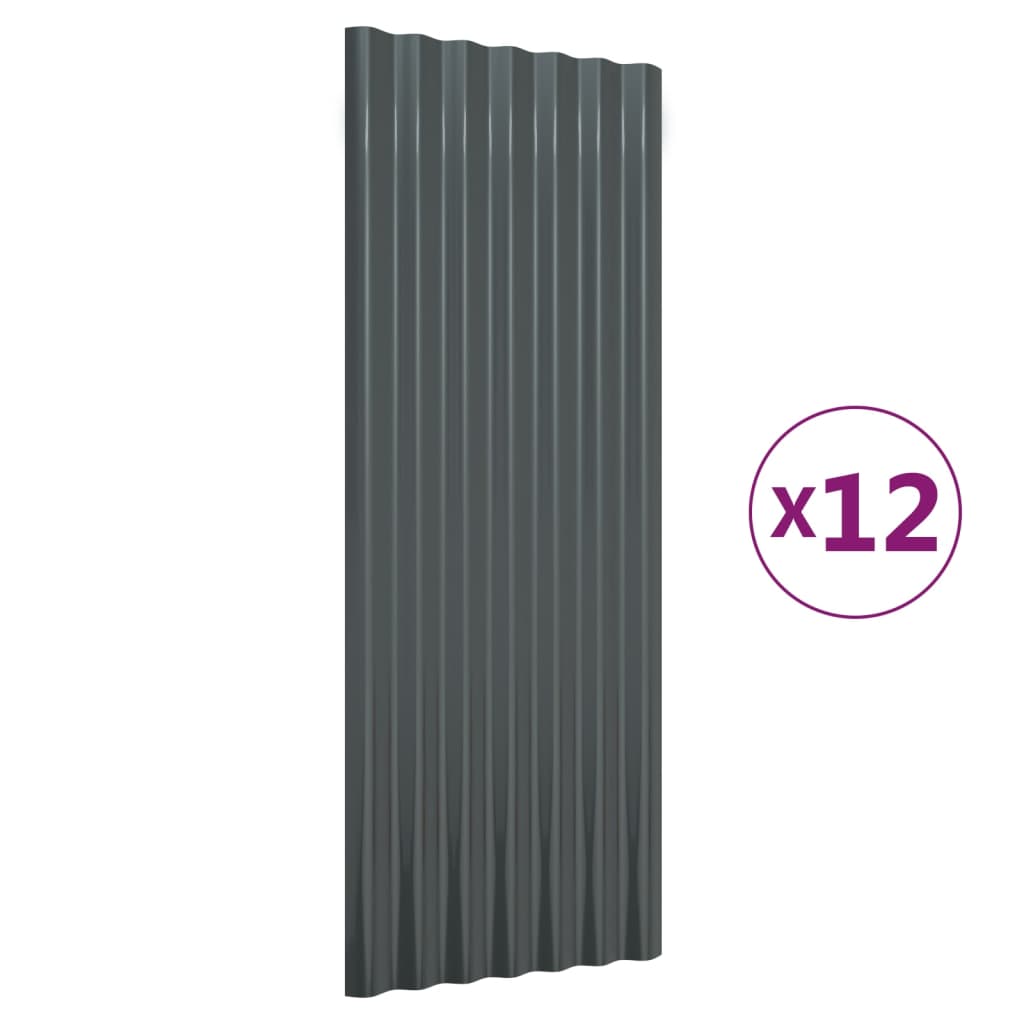 Dakpanelen 36 st 60x36 cm gepoedercoat staal zilverkleurig