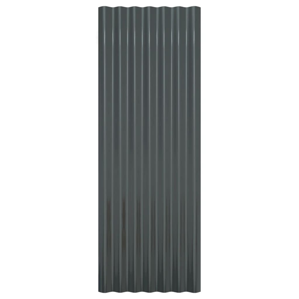 Dakpanelen 36 st 60x36 cm gepoedercoat staal zilverkleurig