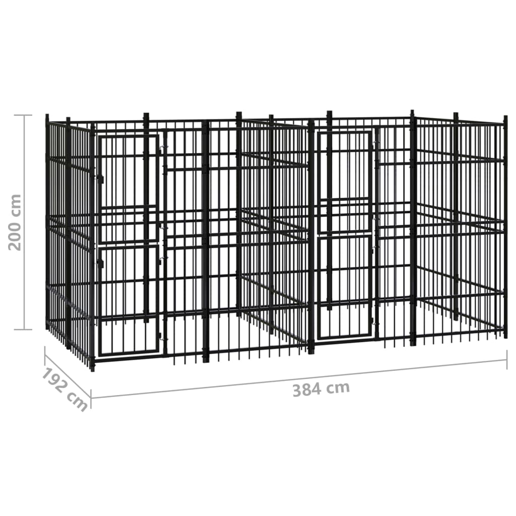 Hondenkennel 7,37 m² staal