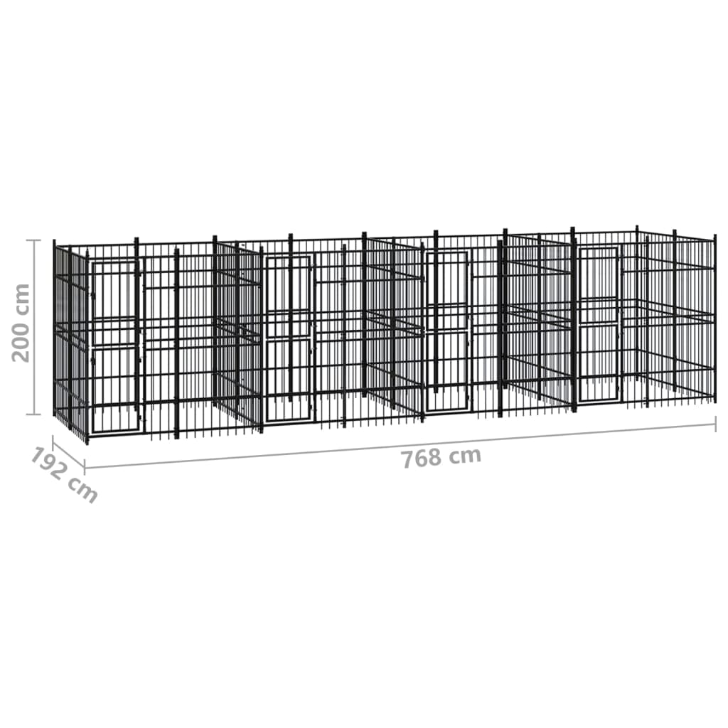 Hondenkennel 7,37 m² staal