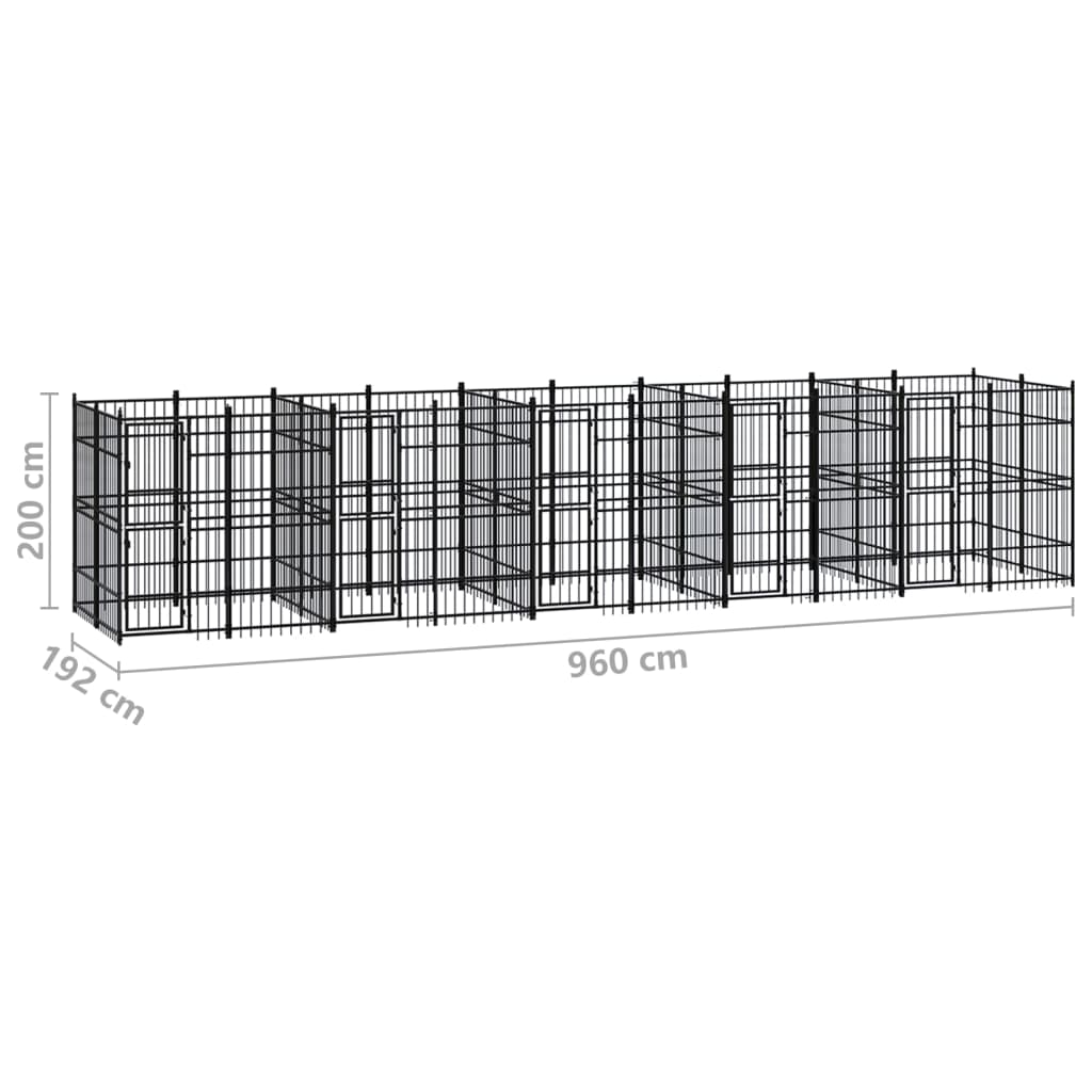 Hondenkennel 7,37 m² staal